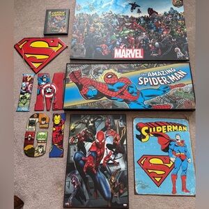 Marvel Superhero Wall Art Collection - Red, Blue, Yellow